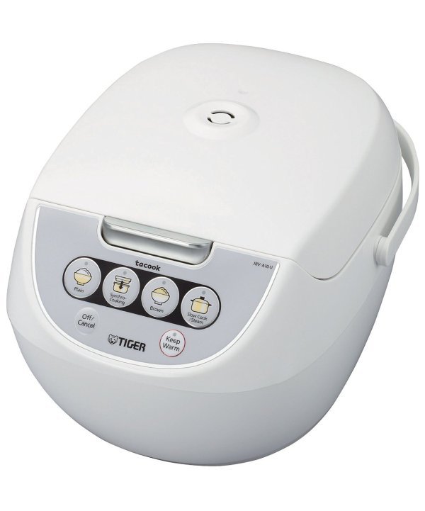 Corporation JBV-A10U-W 5.5-Cup Micom Rice Cooker with Food Steamer and Slow Cooker, White