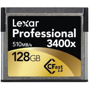 Lexar Professional 3400x 128GB CFast 2.0 Card (Up to 510MB/s Read) w/Image Rescue 5 Software LC128CRBNA3400