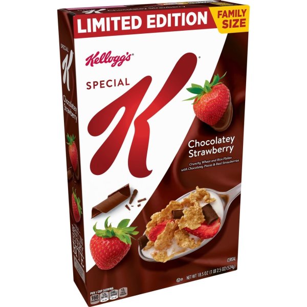 Kellogg's Special K Breakfast Cereal, Chocolatey Strawberry, Family Size, 18.5 Oz