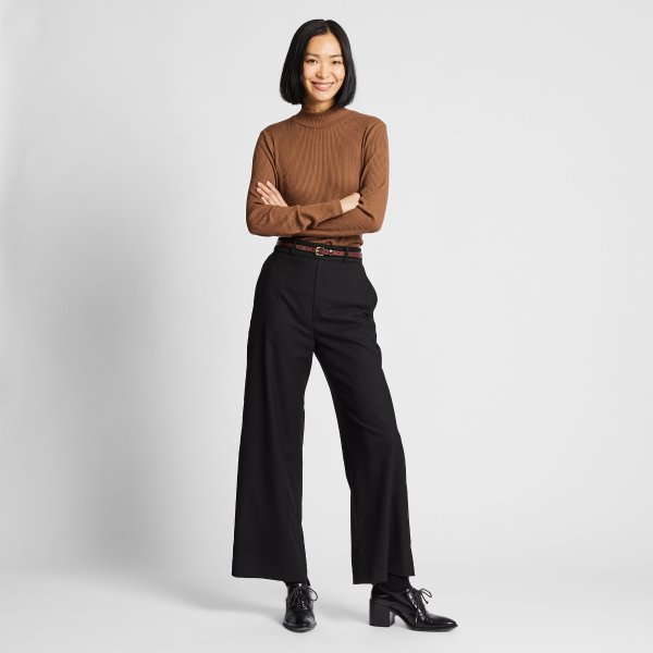 WOMEN WIDE STRAIGHT PANTS (BRUSHED)