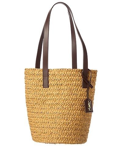 Straw & Leather Tote