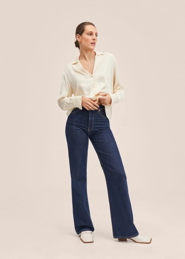 Buttons satin blouse - Women | Mango USA