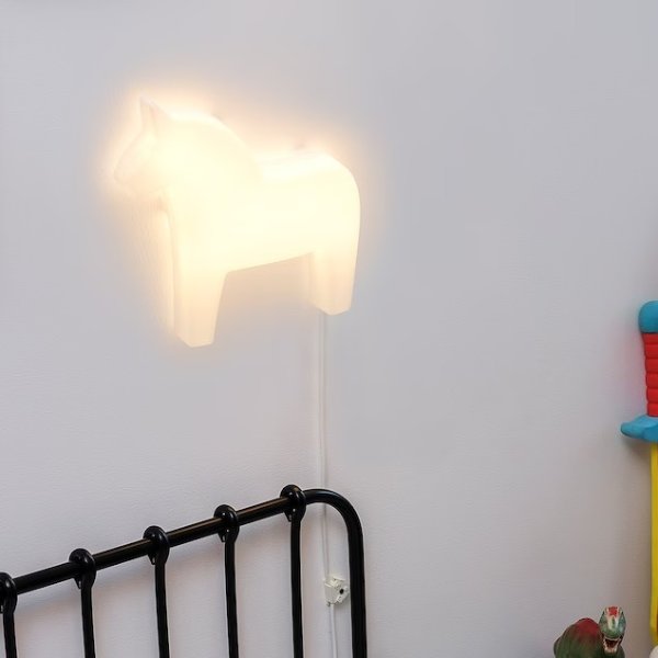 HASTHAGE LED wall lamp, dala horse white - IKEA