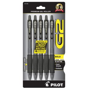PILOT G2 可伸缩黑色中性笔 1mm笔尖 5支装