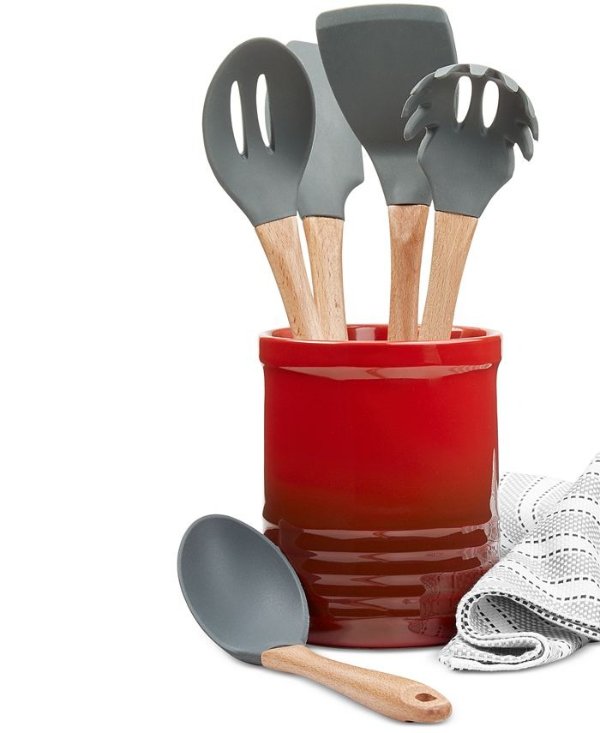 CLOSEOUT! 5-Pc. Kitchen Utensil Set & Crock, Created for Macy's