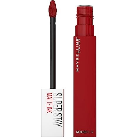 Super Stay Matte Ink Liquid Lipstick Makeup, Long Lasting High Impact Color, Up to 16H Wear, Exhilarator, Ruby Red, 1 Count