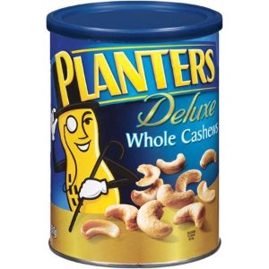Planters Deluxe Whole Cashews Canister, Lightly Salted, 18.25 Ounce