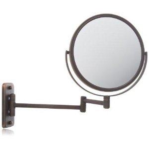 Jerdon JP7506BZ 8-Inch Wall Mount Makeup Mirror with 5x Magnification