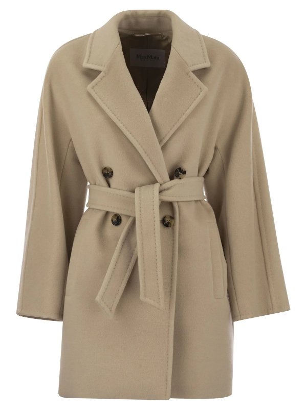 Tied-Waist Buttoned Coat