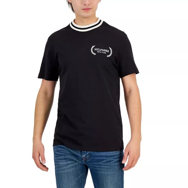 Men's Embroidered Laurel Logo Cotton T-Shirt