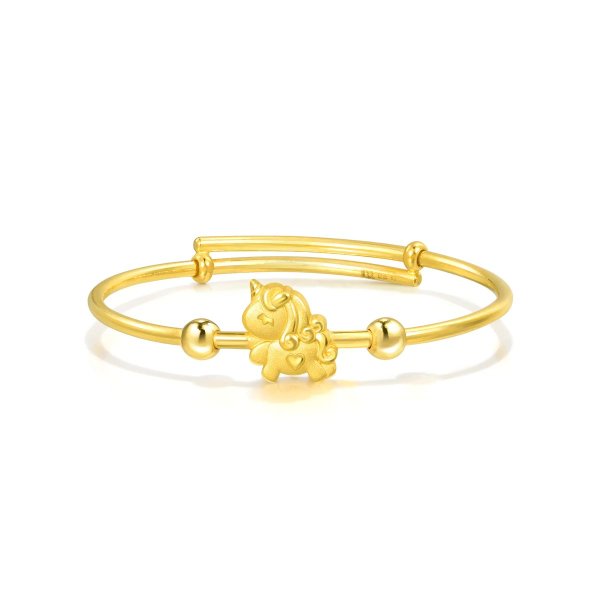 Chinese Gifting Collection New Born' 999.9 Gold Baby Unicorn Bangle | Chow Sang Sang Jewellery eShop