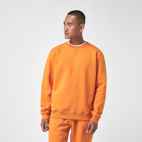 Logo橙色长袖卫衣