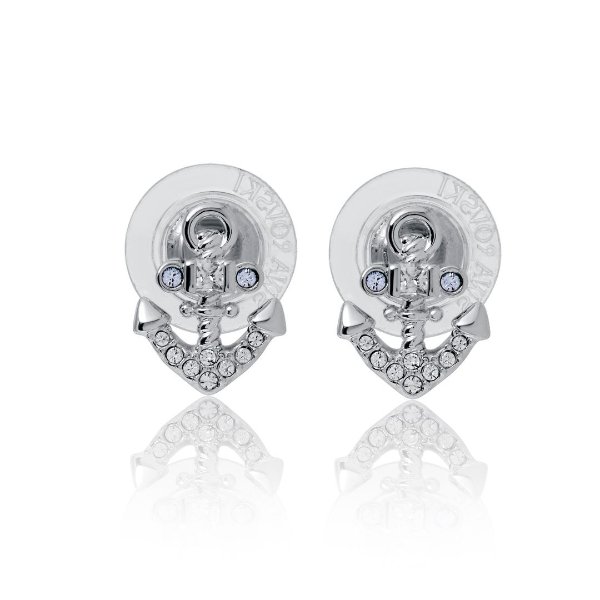 Travel Rhodium Plated and Crystal Stud Earrings 5555752