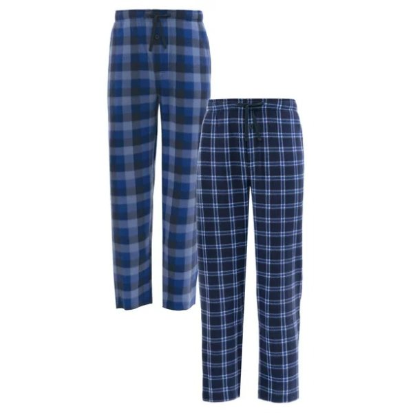 Men's Plaid Fleece Pajama Pant 2-Pack Bundle
