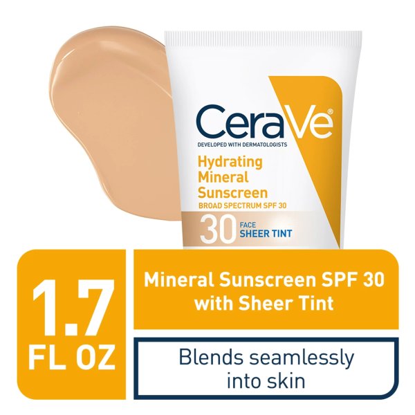 Hydrating Mineral Sunscreen, Sheer Tint Facial SPF 30, 1.7 fl oz.