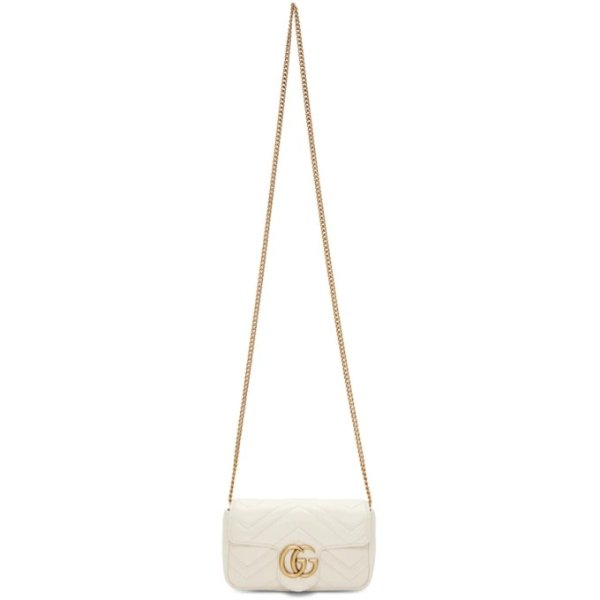  White Super Mini GG Marmont Bag