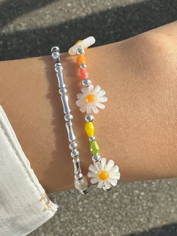 Silver 925 Colorful Flower Bracelet
