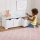 Nantucket Wooden Storage Bench with Three Bins and Wainscoting Detail - White, Gift for Ages 3+