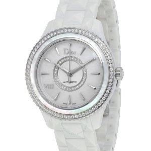 Dealmoon Exclusive: DIOR VIII White Mother of Pearl Dial Ceramic Ladies Watch