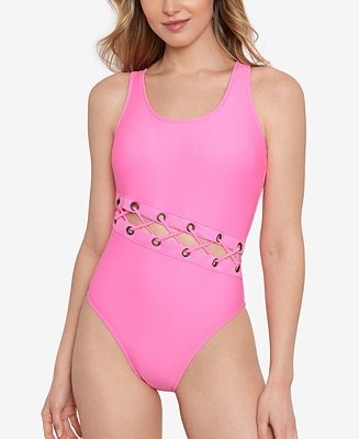 Salt + Cove Laced Grommet One-Piece Swimsuit, Created For Macy's