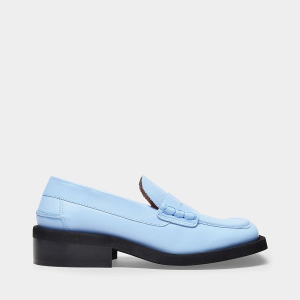 Loafers in Blue Leather