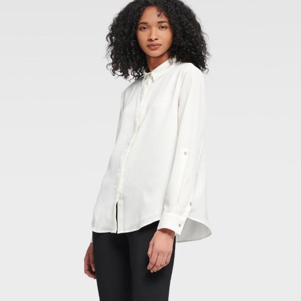 BUTTON-UP SHIRT WITH ROLL-TAB SLEEVE
