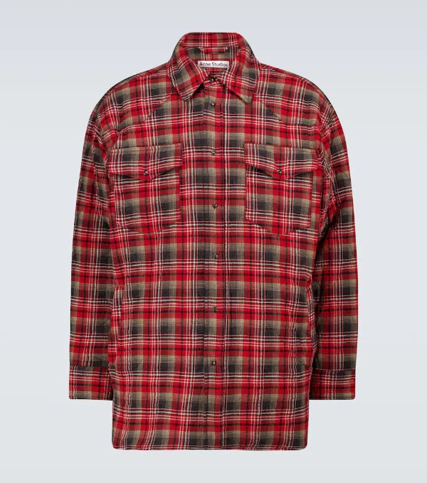 Oxton quilted checked overshirt