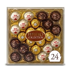 Ferrero Collection Premium Gourmet Assorted Hazelnut Milk Chocolate, Dark Chocolate and Coconut, Great Holiday Gift Box, 9.1 oz, 24 Count