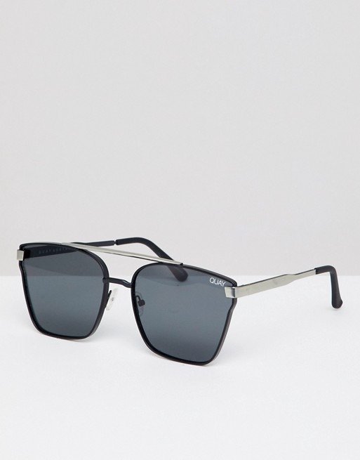 Quay Square Sunglasses In Black at asos.com