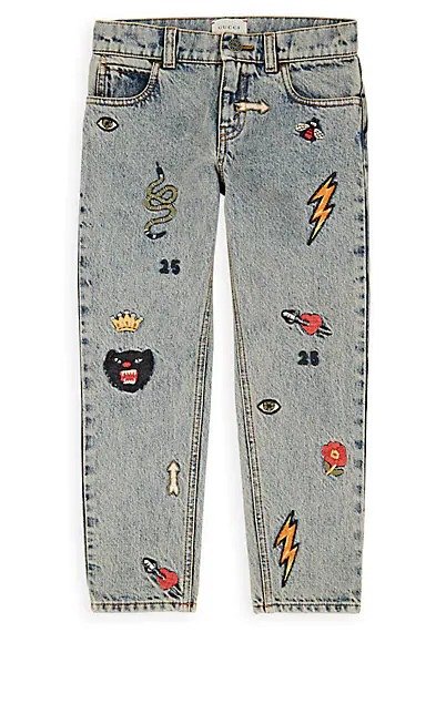 Kids' Embroidered Denim Jeans