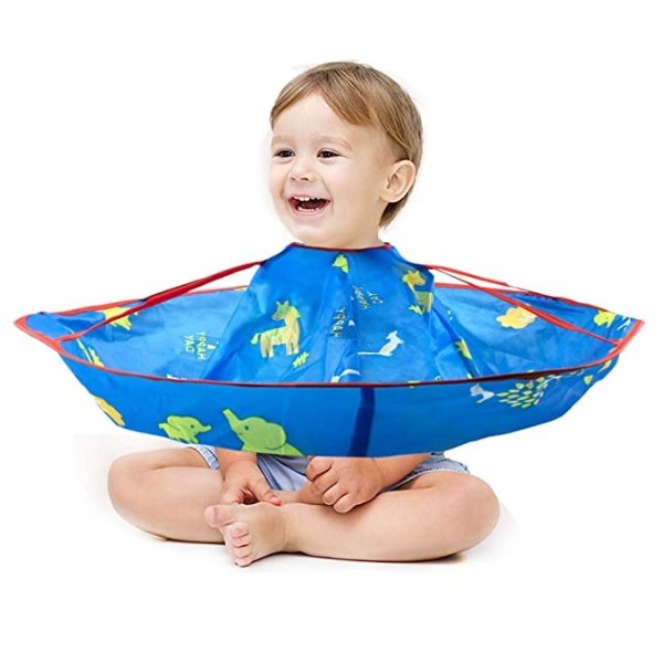Barber Cape Hair Cutting Cape for Kids with Adjustable Snap Closure, Haircut Cape Umbrella Design Keep Hair Off Clothes and Floor, Waterproof Hairdresser Cape Haircut Apron for Salon and Home