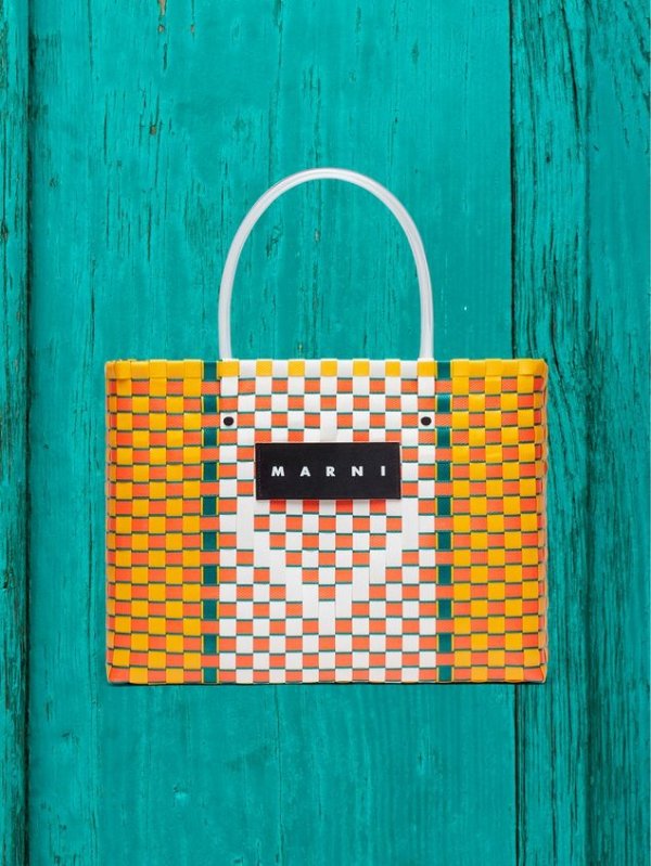 MARKET E W Shopping Bag In Woven Polypropylene With Transparent Handles from the Marni Fall/Winter 2019 collection | Marni Online Store