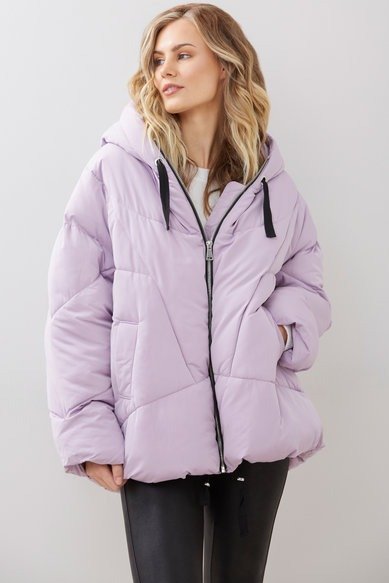 Purple Hailey Puffer Coat