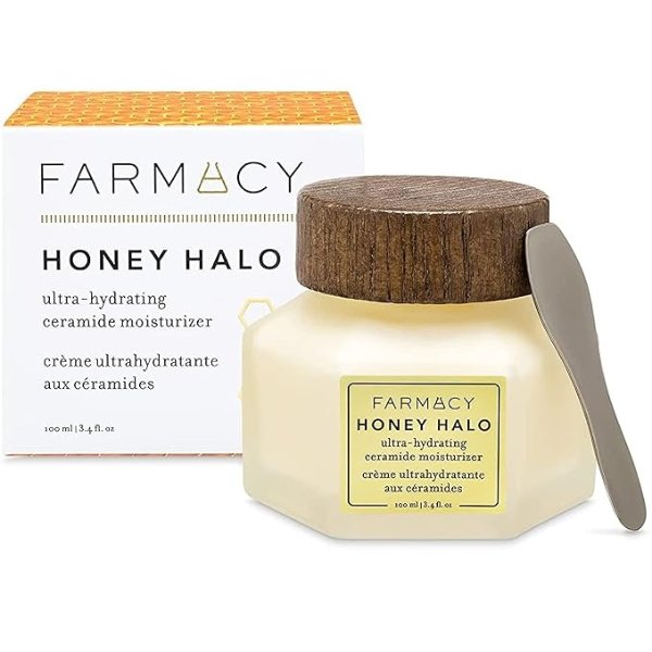 Honey Halo Ceramide Face Moisturizer Cream - Hydrating Facial Lotion for Dry Skin (3.4 Ounce)