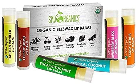 Sky Organics USDA Organic Lip Balm(Variety Pack of 6)