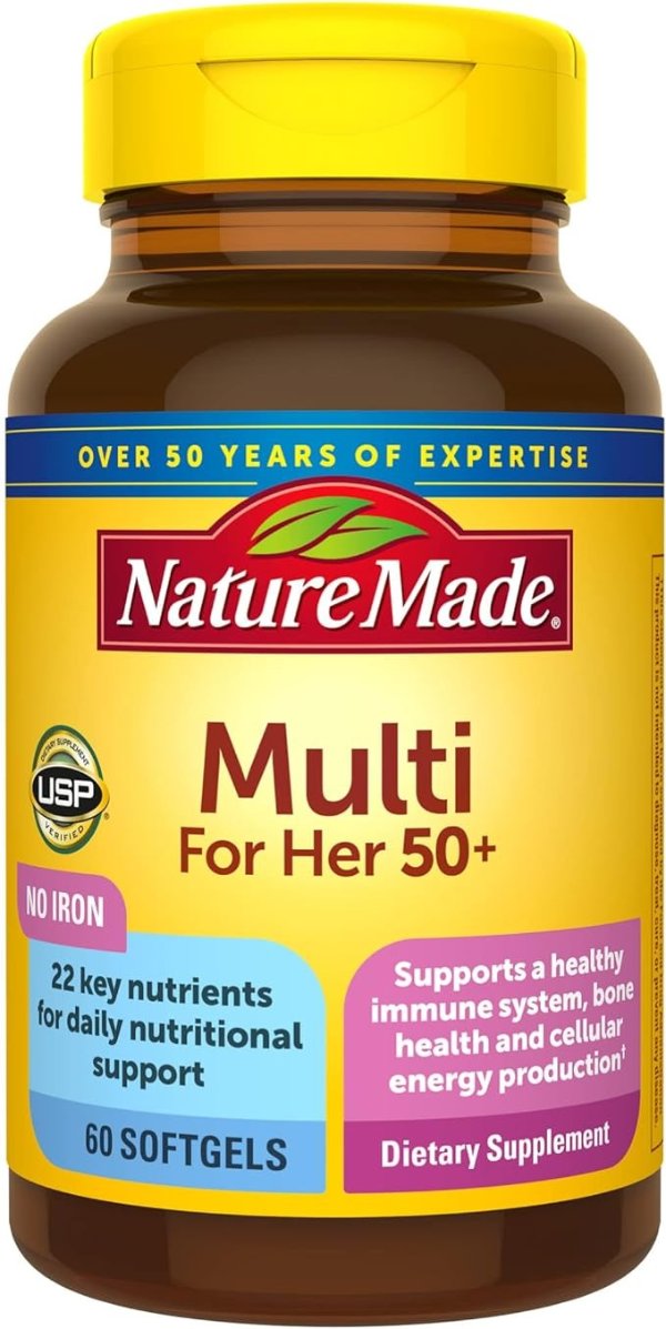 Made Women's Multivitamin 50+ Softgels with Vitamin D, 60 Count for Daily Nutritional Support