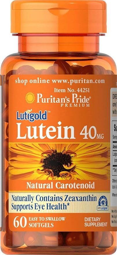 Lutein 40 Mg with Zeaxanthin, Helps Support Eye Health*, 60 Ct, by Puritan's Pride
