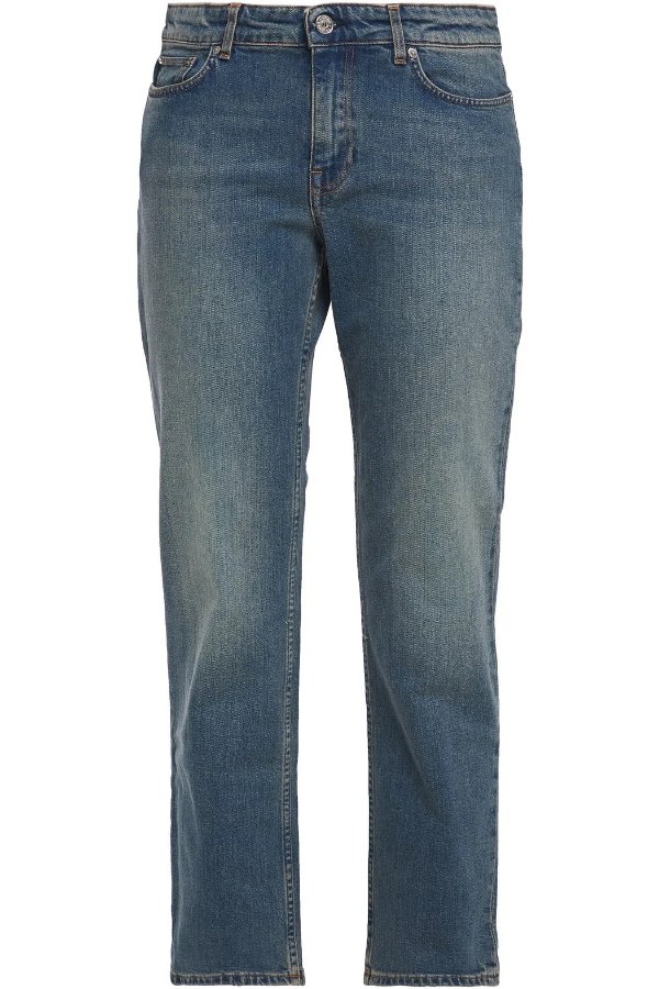 Row Carter cropped mid-rise straight-leg jeans