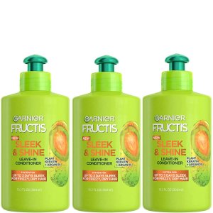 Garnier Fructis Sleek and Shine Intensely Smooth Leave-In Conditioning Cream, 10.2 Ounce (Pack of 3)