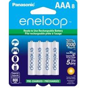 8 Pack Of Panasonic Eneloop "AAA" 800 mAh Rechargeable Ni-MH Battery