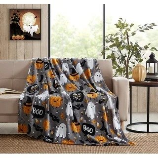 Asher Home Halloween Ghost Pumpkin 50 x 60 inches Throw Blanket