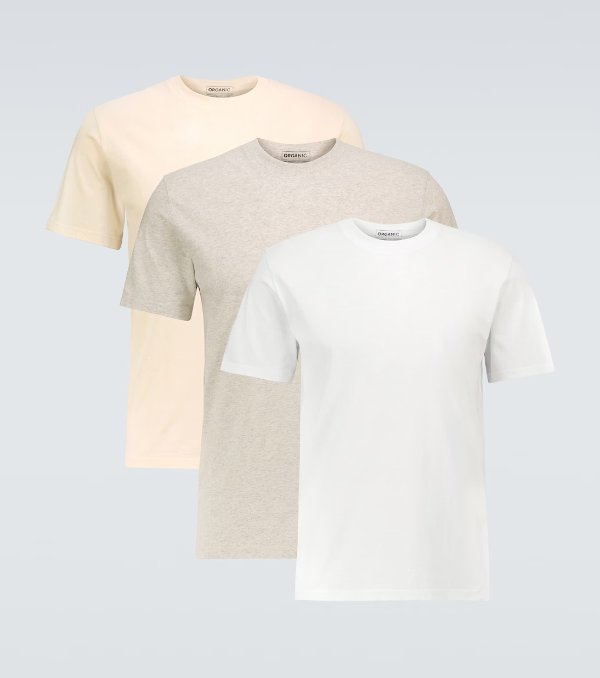 Cotton crewneck T-shirt three-pack