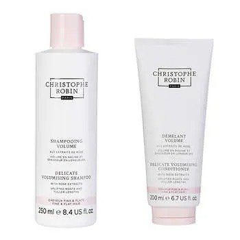 Christophe Robin Delicate Volumizing Shampoo & Conditioner with Rose Extracts 8.3 fl oz / 6.7 fl oz