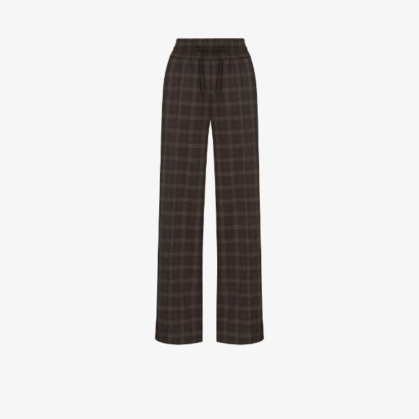 Wide Leg Checked Trousers | Browns