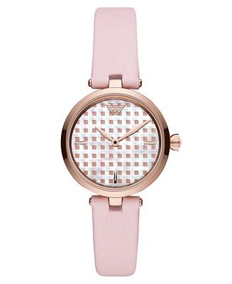 Women's Pink Leather Strap Watch 32mm