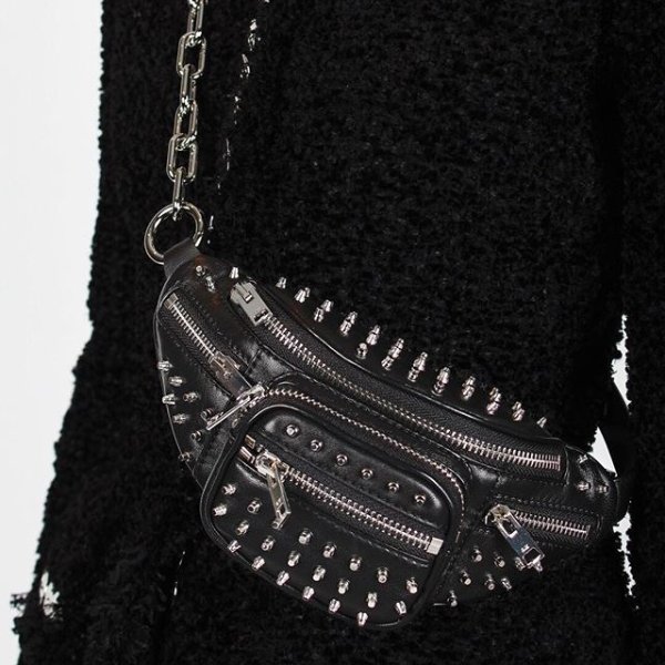 - Mini Attica Studded Leather Belt Bag