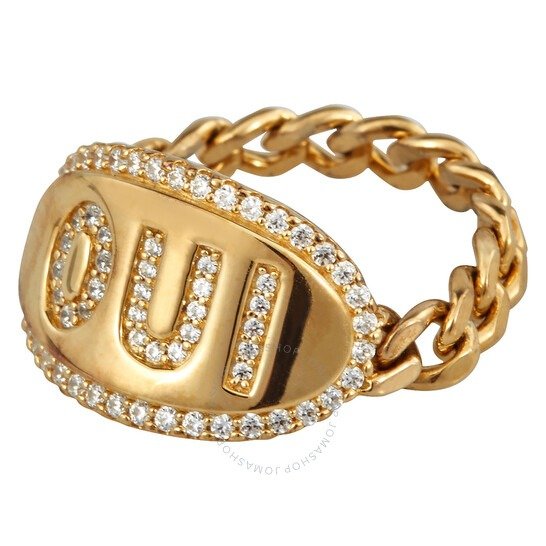Ladies Micro Inlaid Diamond Oui Half Chain Ring