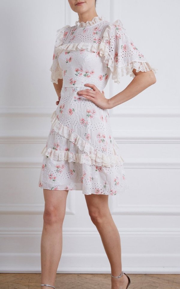 Desert Rose Cotton-Lace Mini Dress