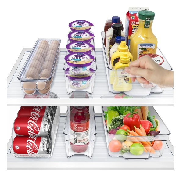 Benefield Refrigerator and Freezer Organizer Bins (Set of 6)