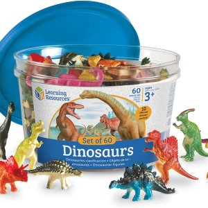 Learning Resources 恐龙模型小玩具60个 带收纳桶